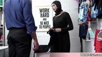 What happens if a lovely muslim lady tries to steal some orgy toys at the mall