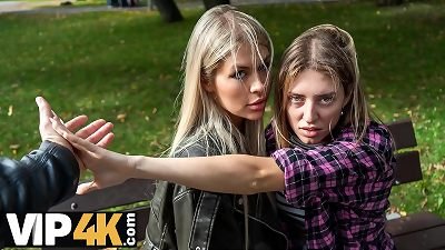 VIP4K. molten and playful blond Zlata sparkle is cheating on her girlfriend with a fat boss